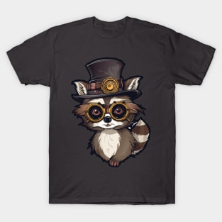 Cute Cartoon Steampunk Raccoon T-Shirt